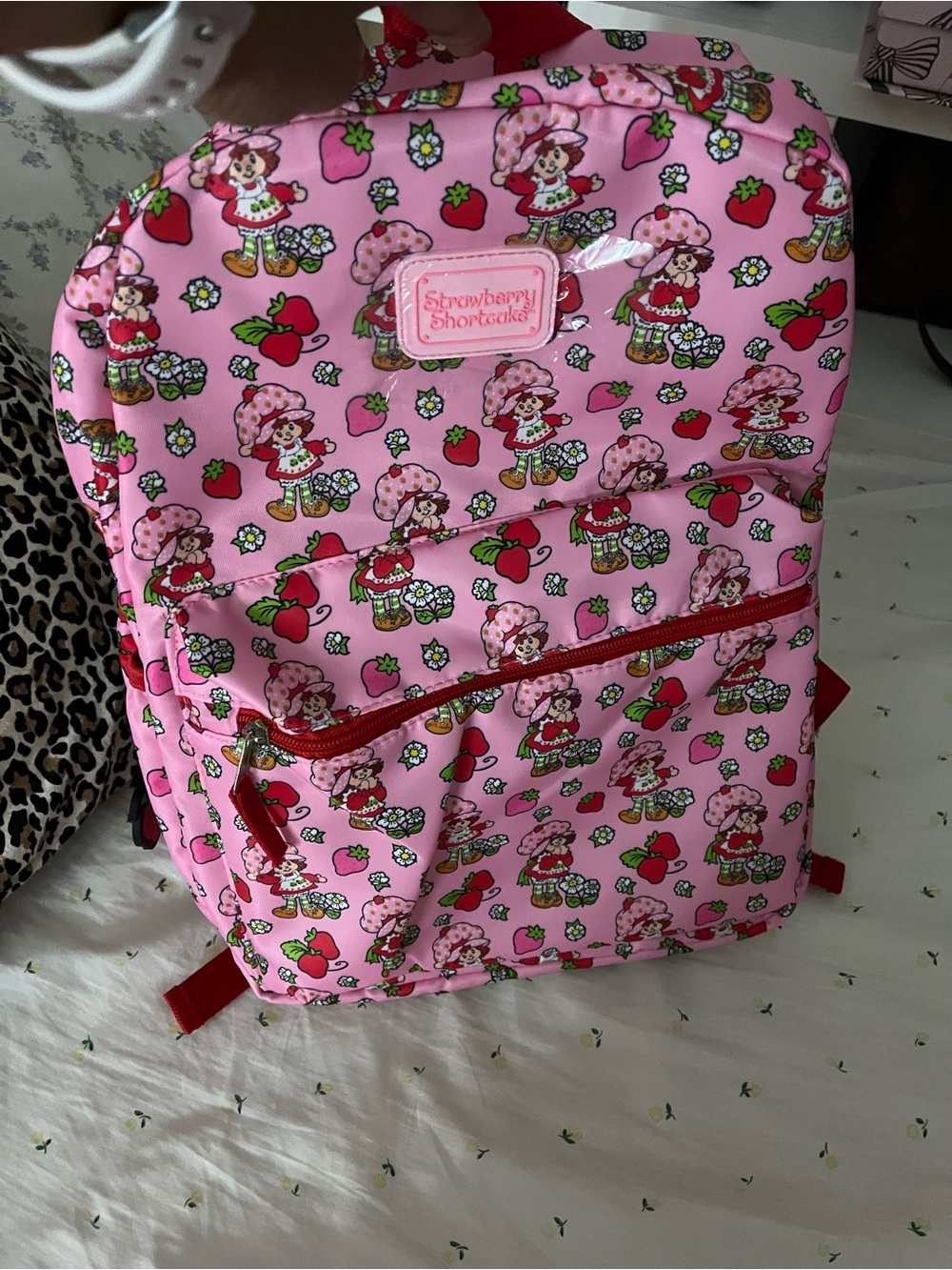 Strawberry Shortcake Pink Kids Backpack with Character Print
